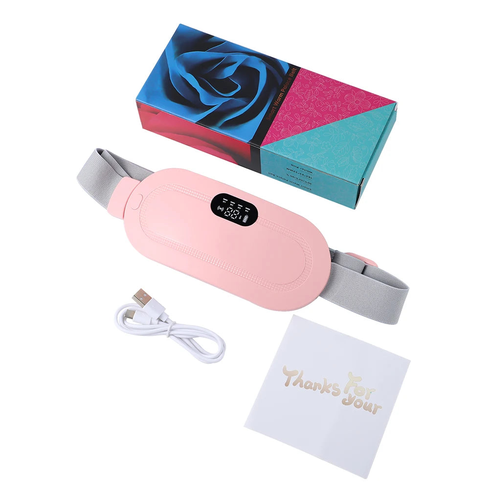 Soft Comfort Menstrual Heating Pad in White & Pink