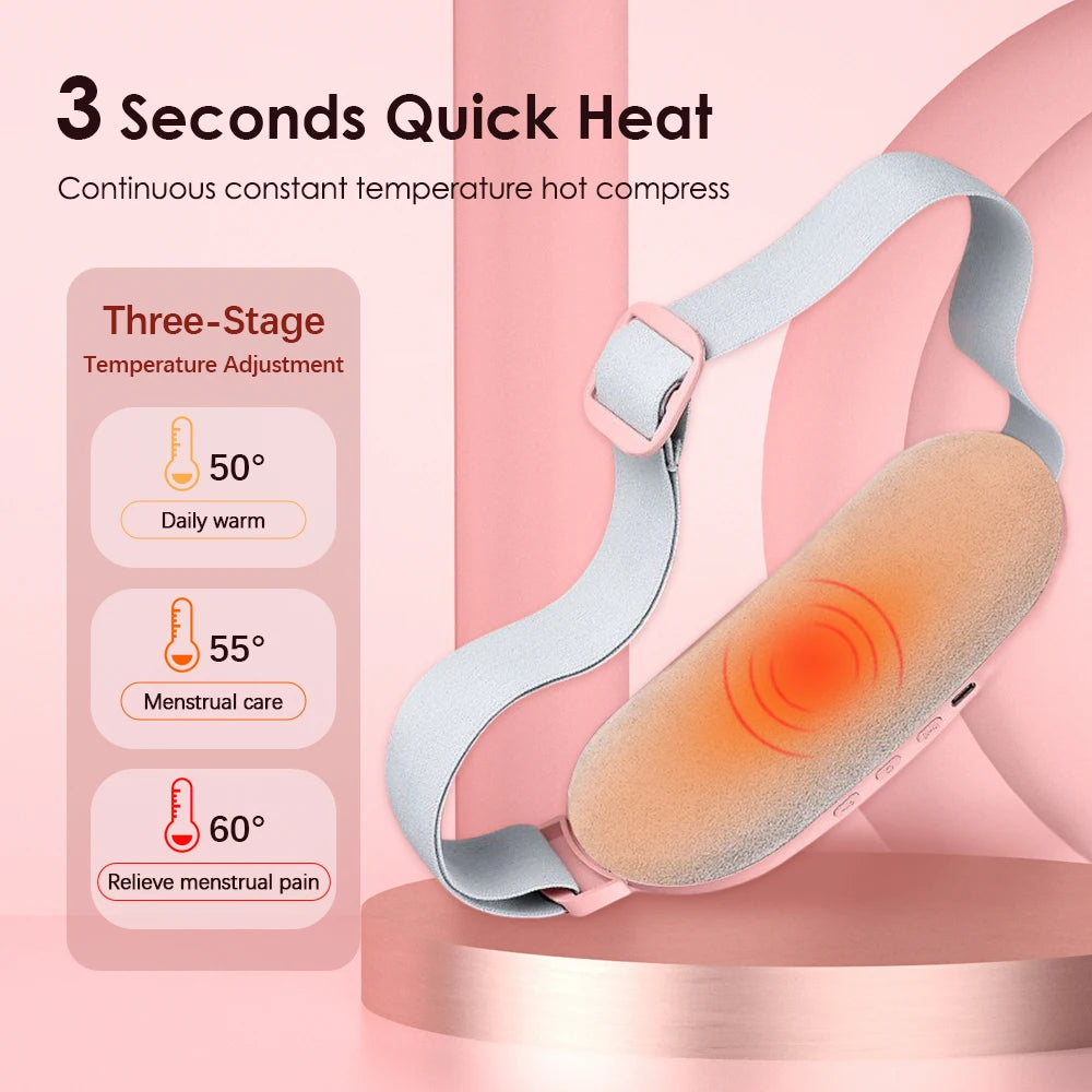 Soft Comfort Menstrual Heating Pad in White & Pink