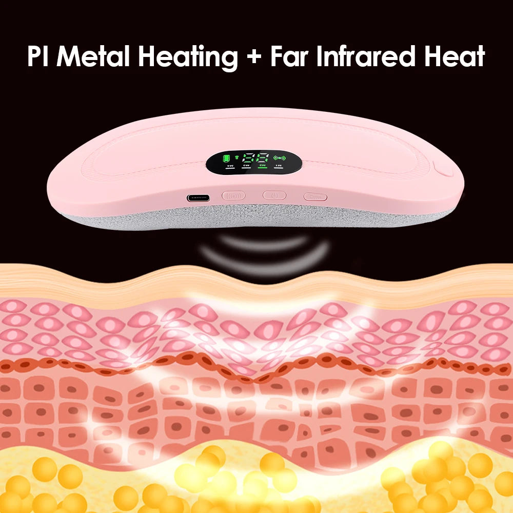 Soft Comfort Menstrual Heating Pad in White & Pink